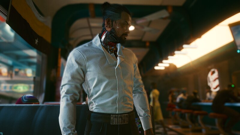 Cybernetic Man in Restaurant