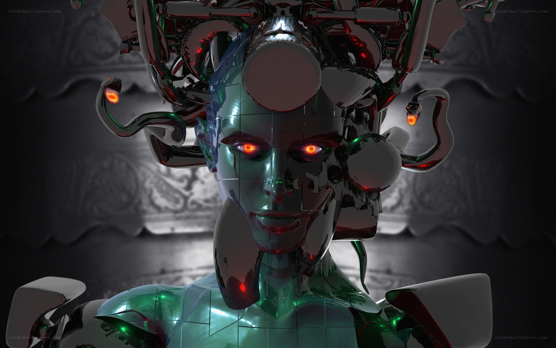 cybernetic medusa figure