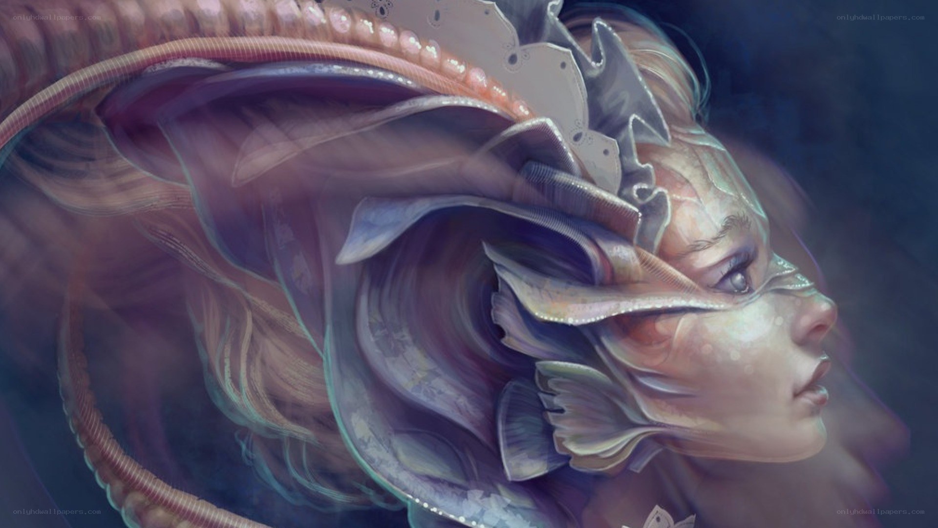 cybernetic mermaid portrait