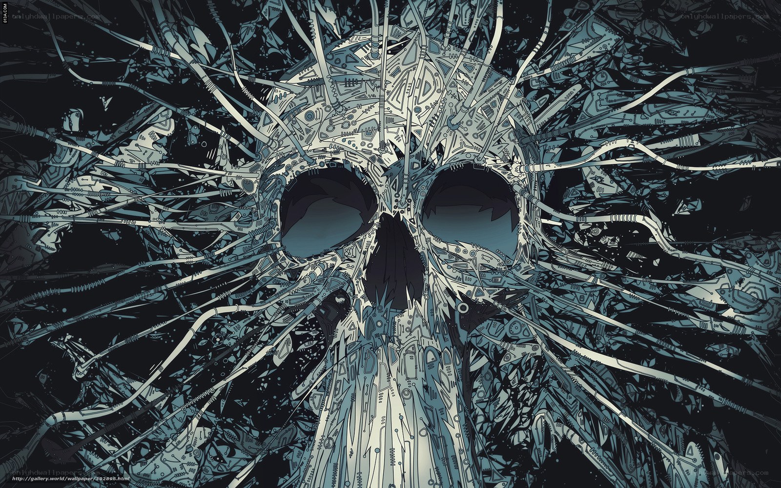 cybernetic skull artwork