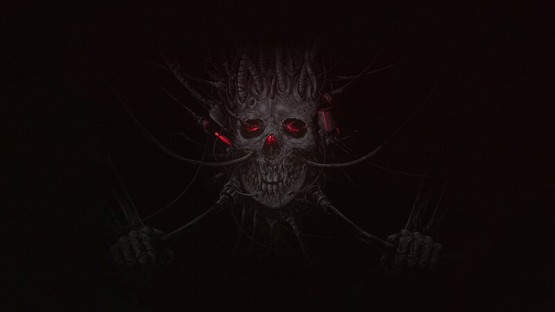 Cybernetic Skull Creature — Black