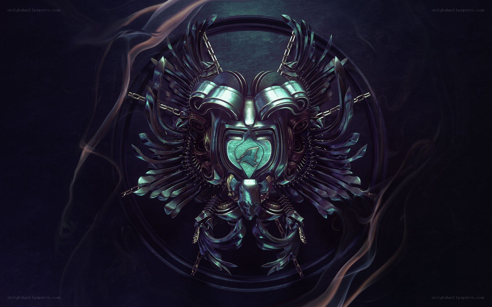 cybernetic skull emblem