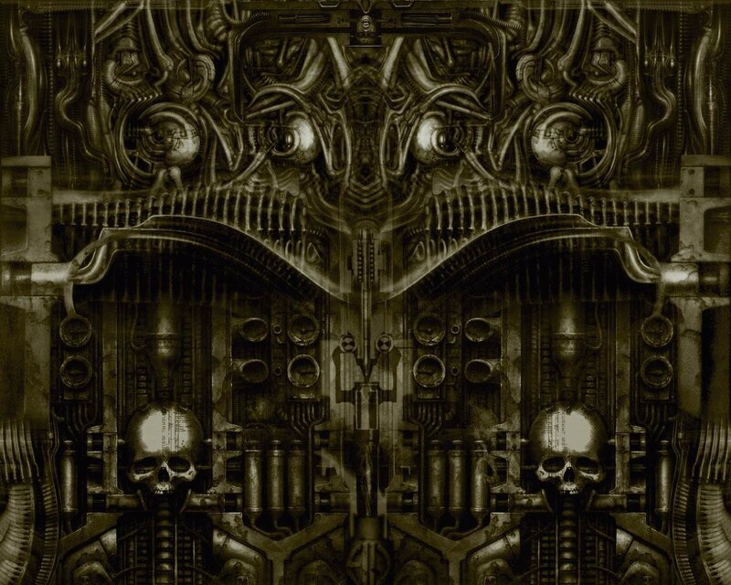 cybernetic skull machinery