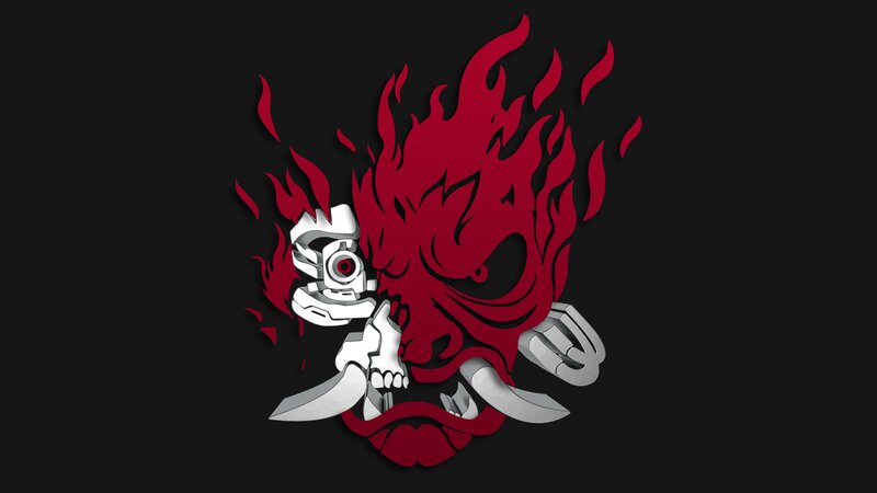 Cybernetic Skull with Flames