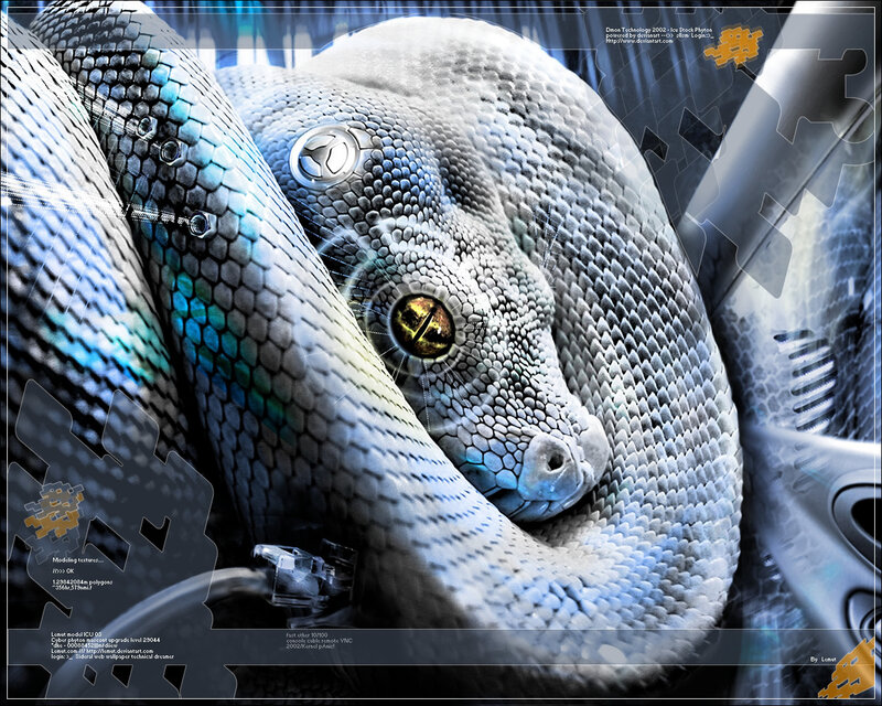 cybernetic snake with glowing eye