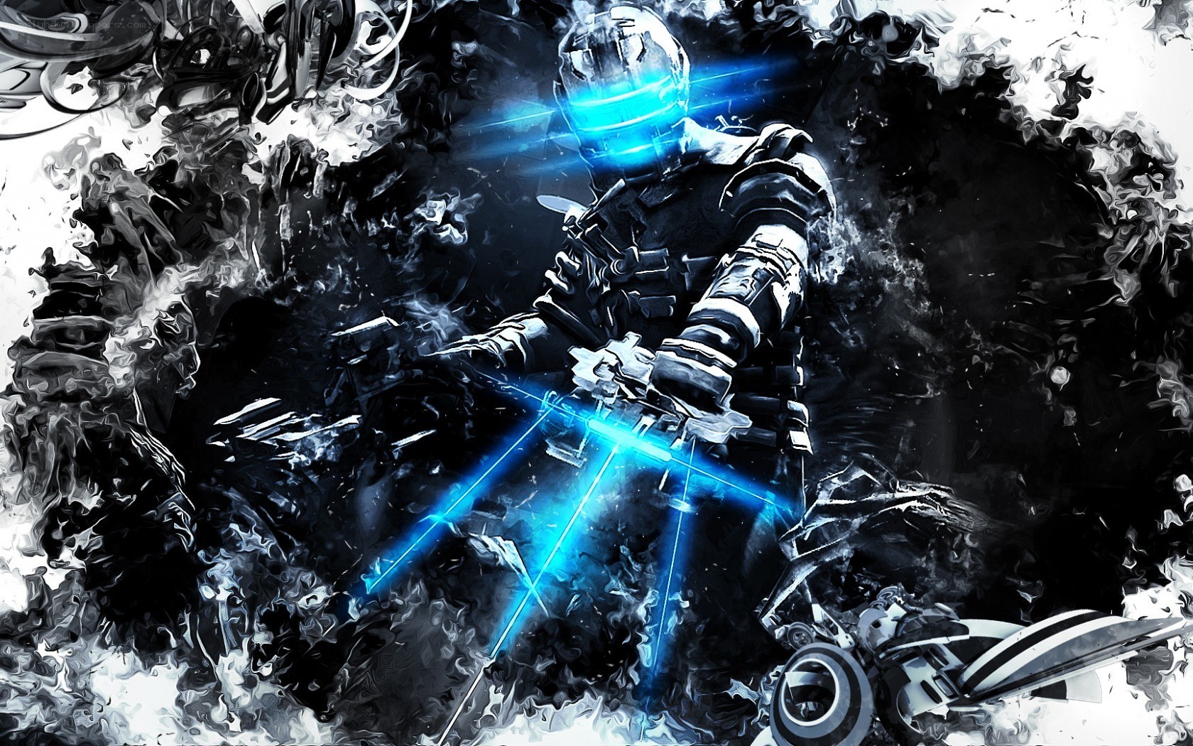 cybernetic soldier in action