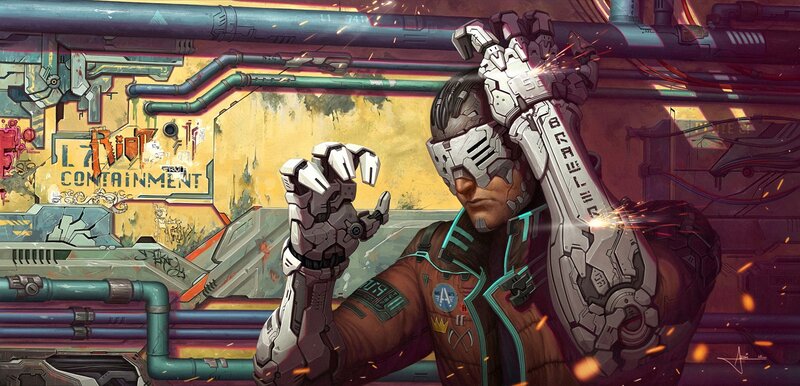 cybernetic soldier in containment