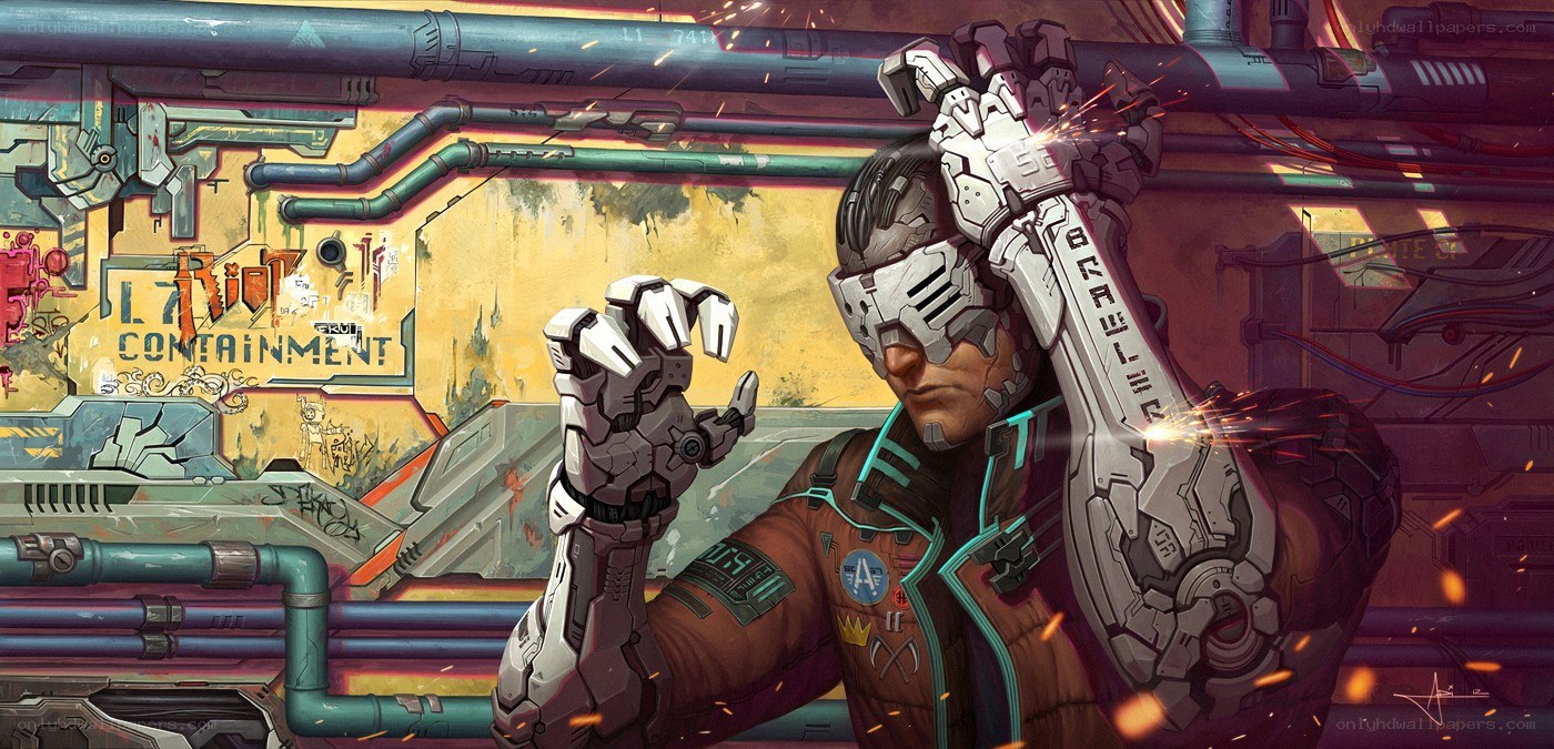 cybernetic soldier in containment
