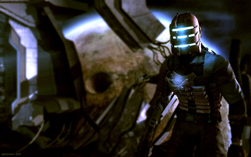 Cybernetic soldier in dark corridor