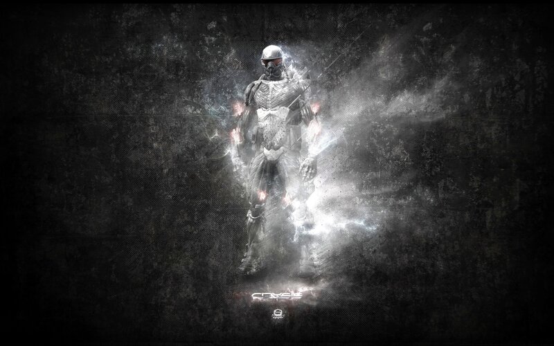 cybernetic soldier in glowing armor