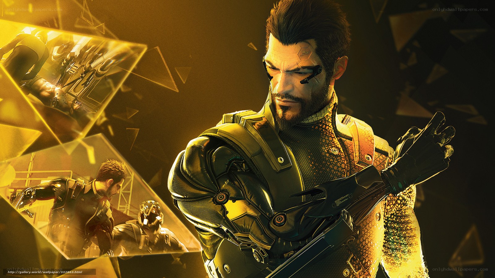cybernetic soldier in golden light