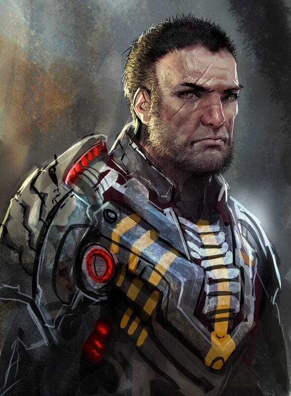 cybernetic soldier portrait