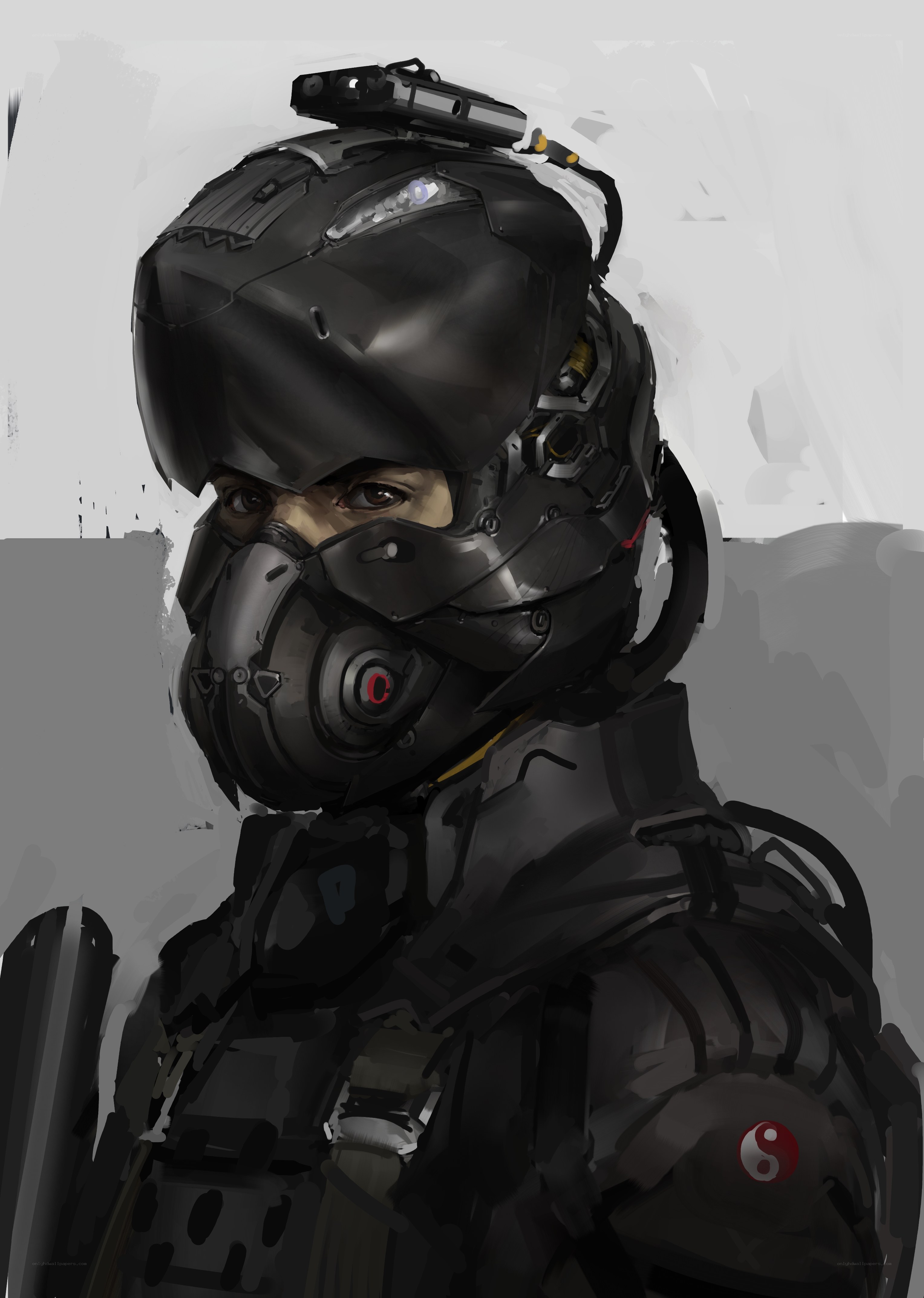 cybernetic soldier portrait