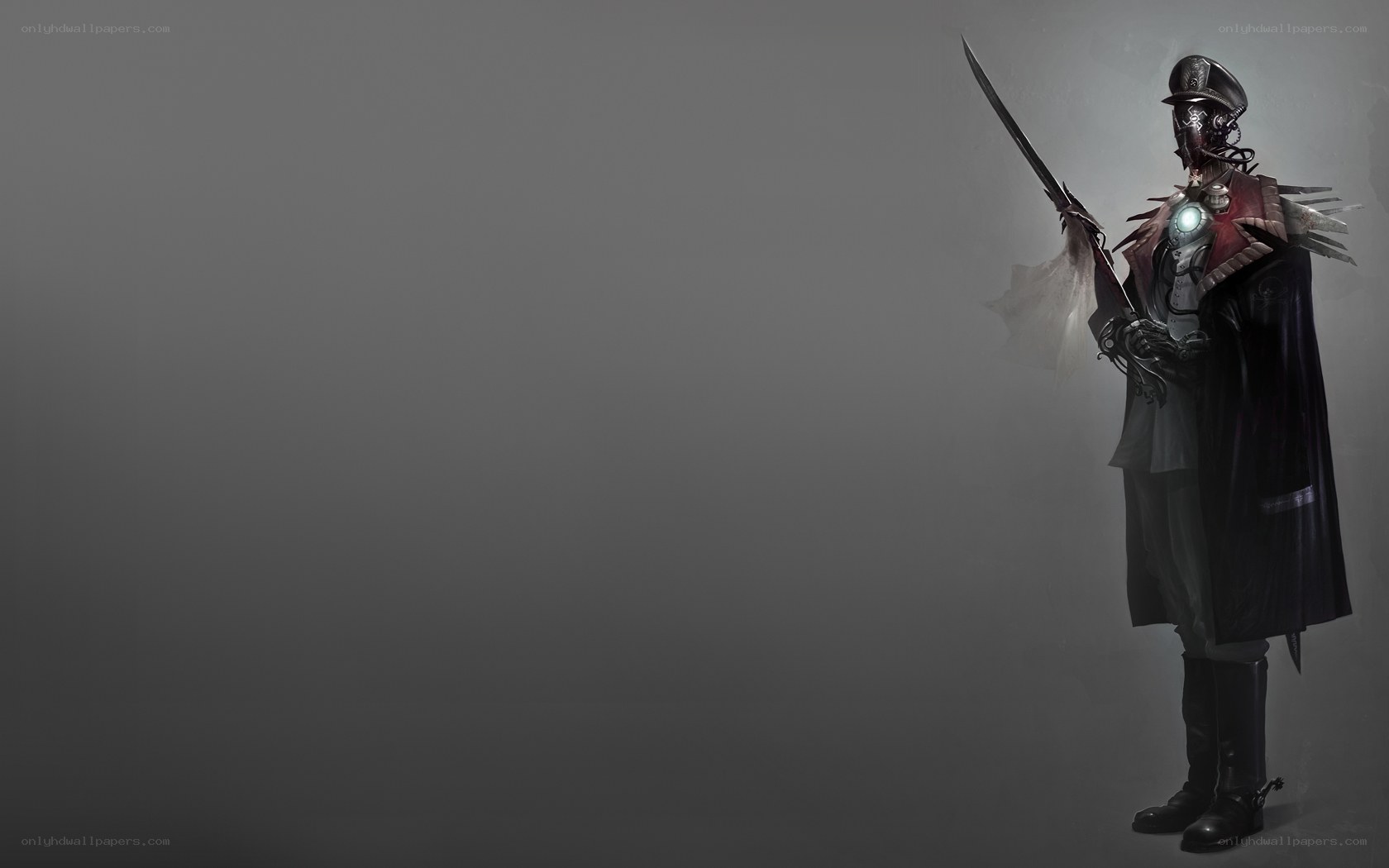 cybernetic soldier with sword