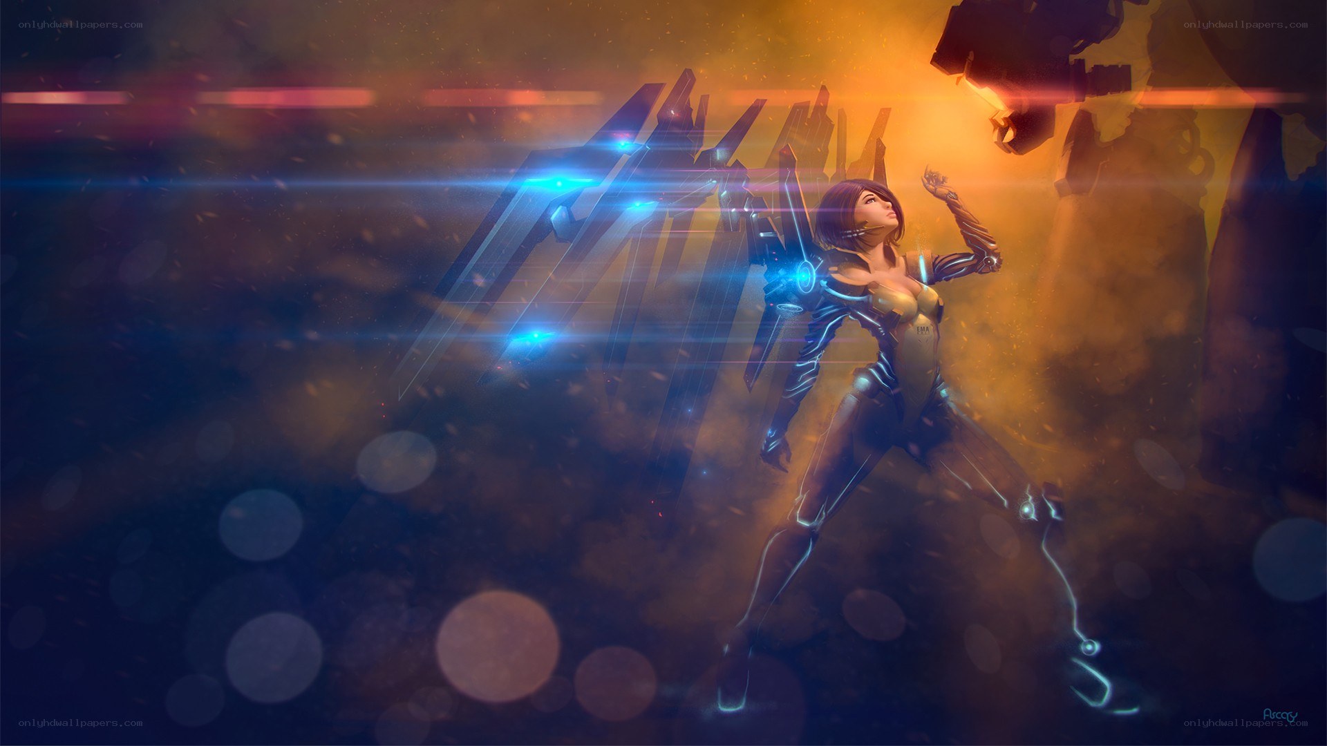 cybernetic warrior in action