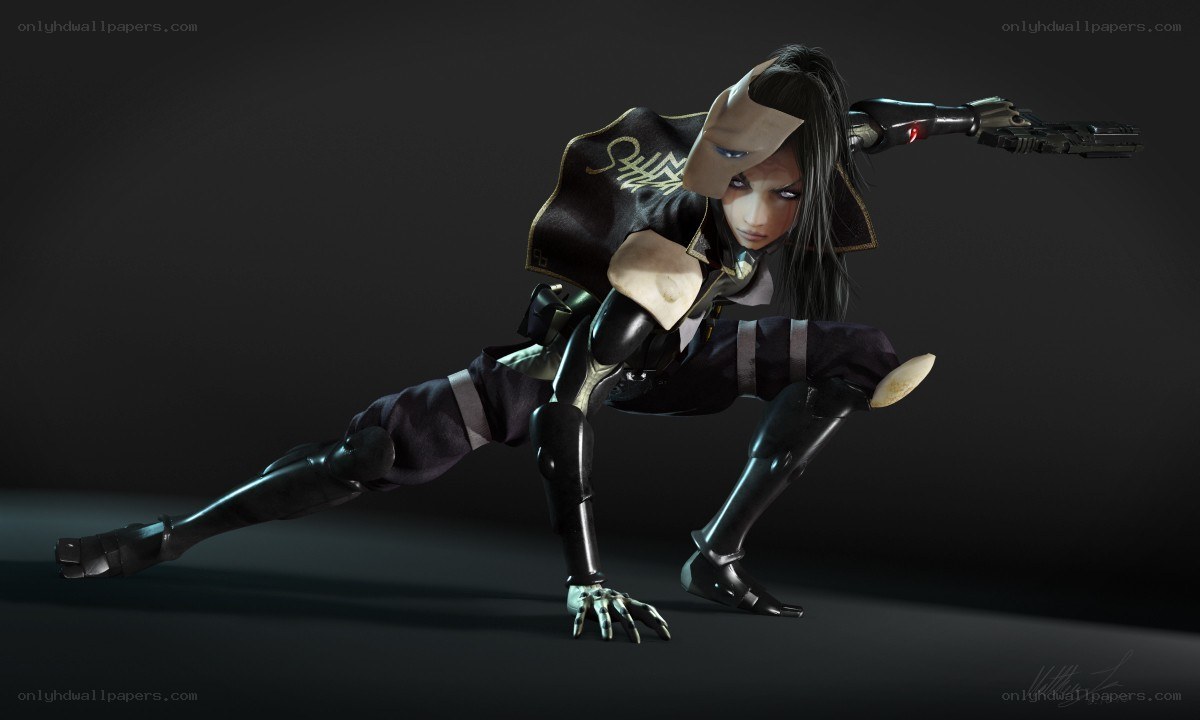 cybernetic warrior in action
