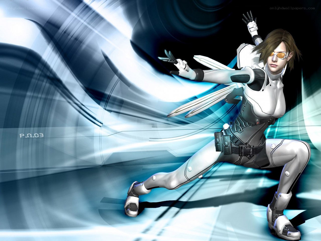 cybernetic warrior in action