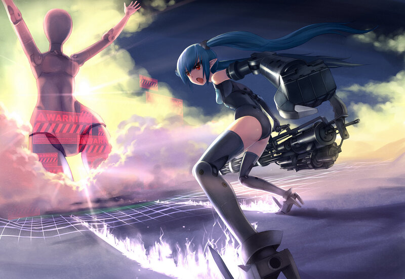 cybernetic warrior in action
