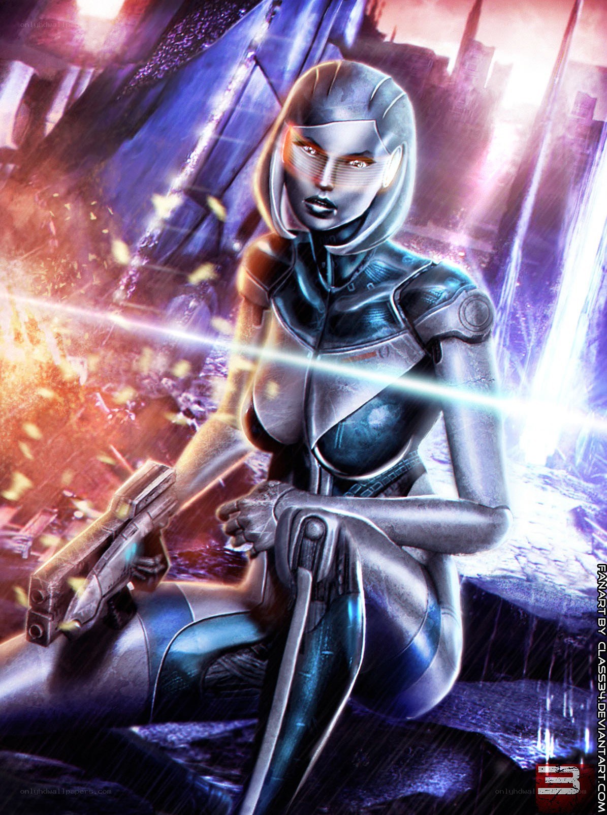 cybernetic warrior in battle