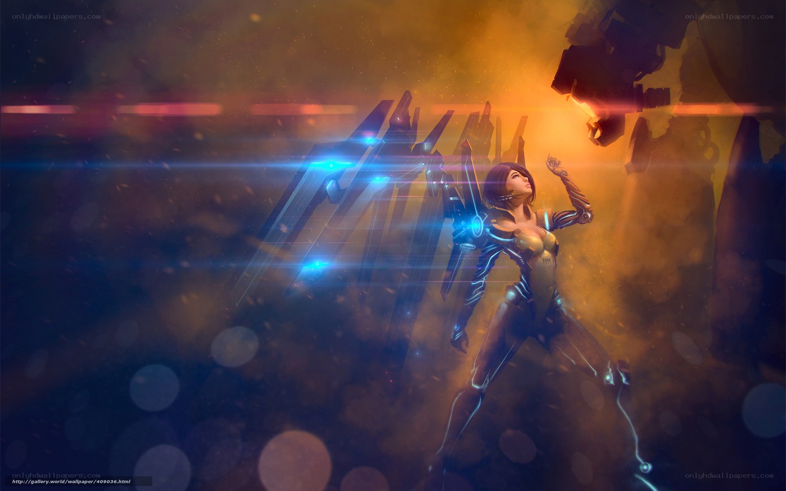 cybernetic warrior in battle