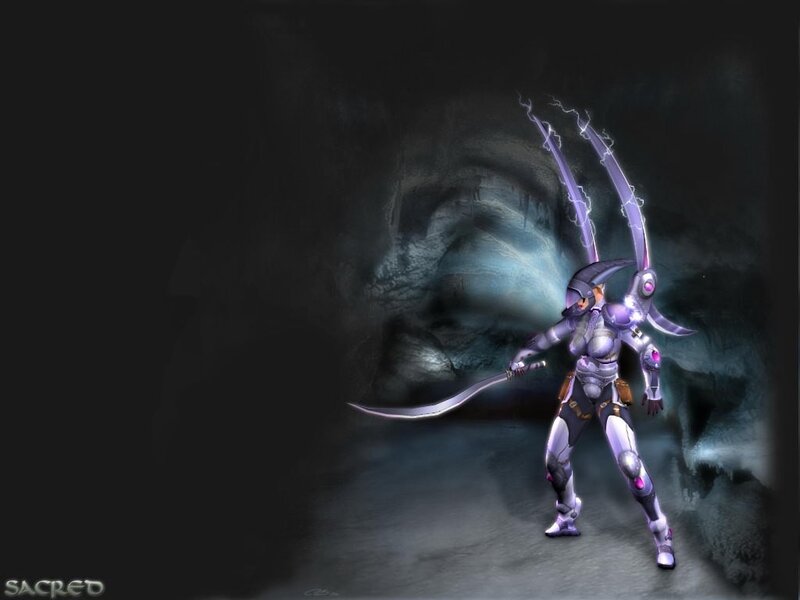 cybernetic warrior in cave