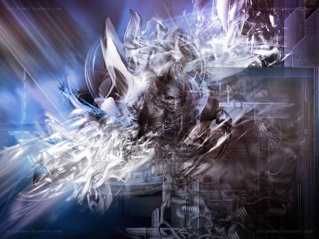 cybernetic warrior in digital storm