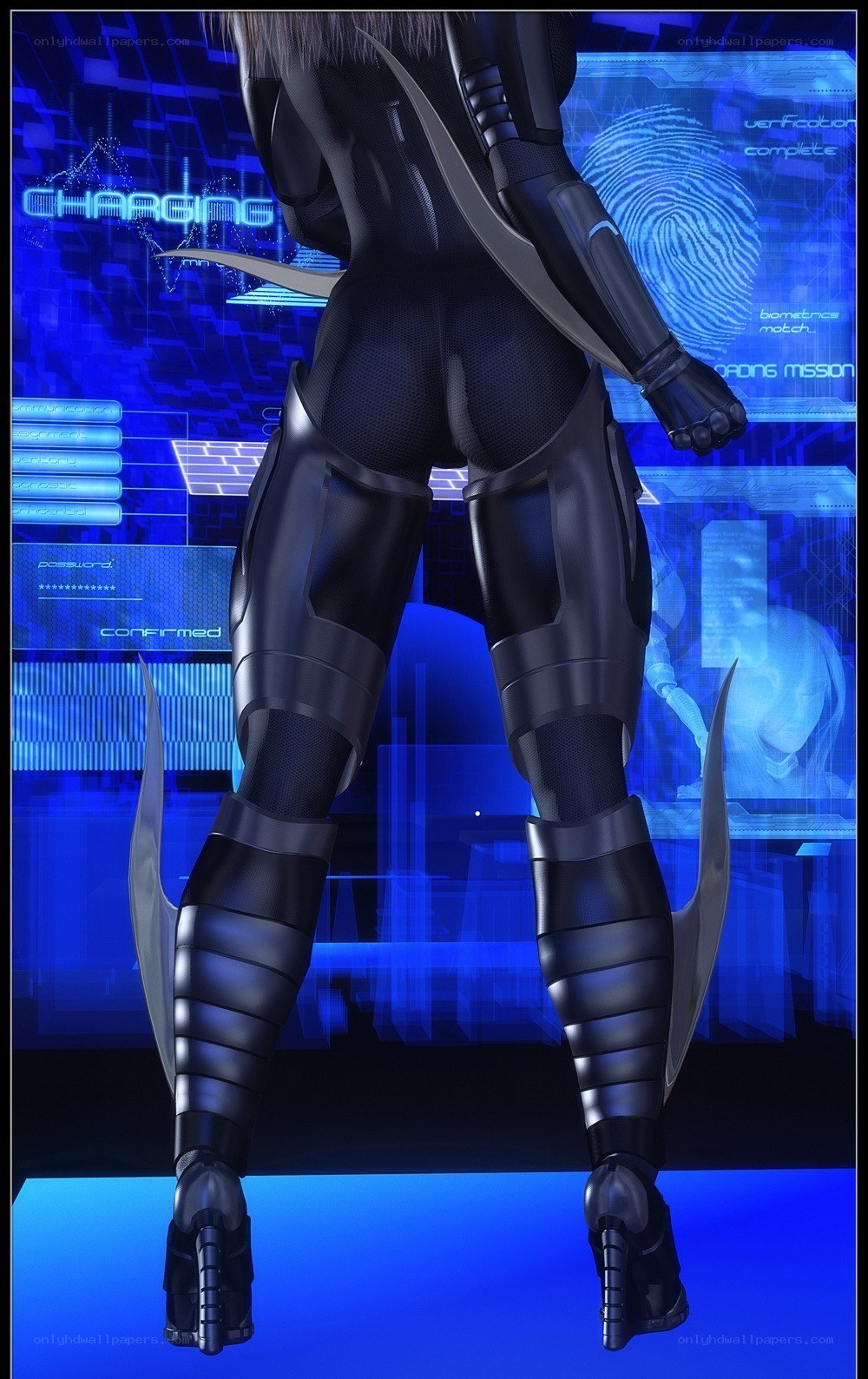 cybernetic warrior in futuristic armor