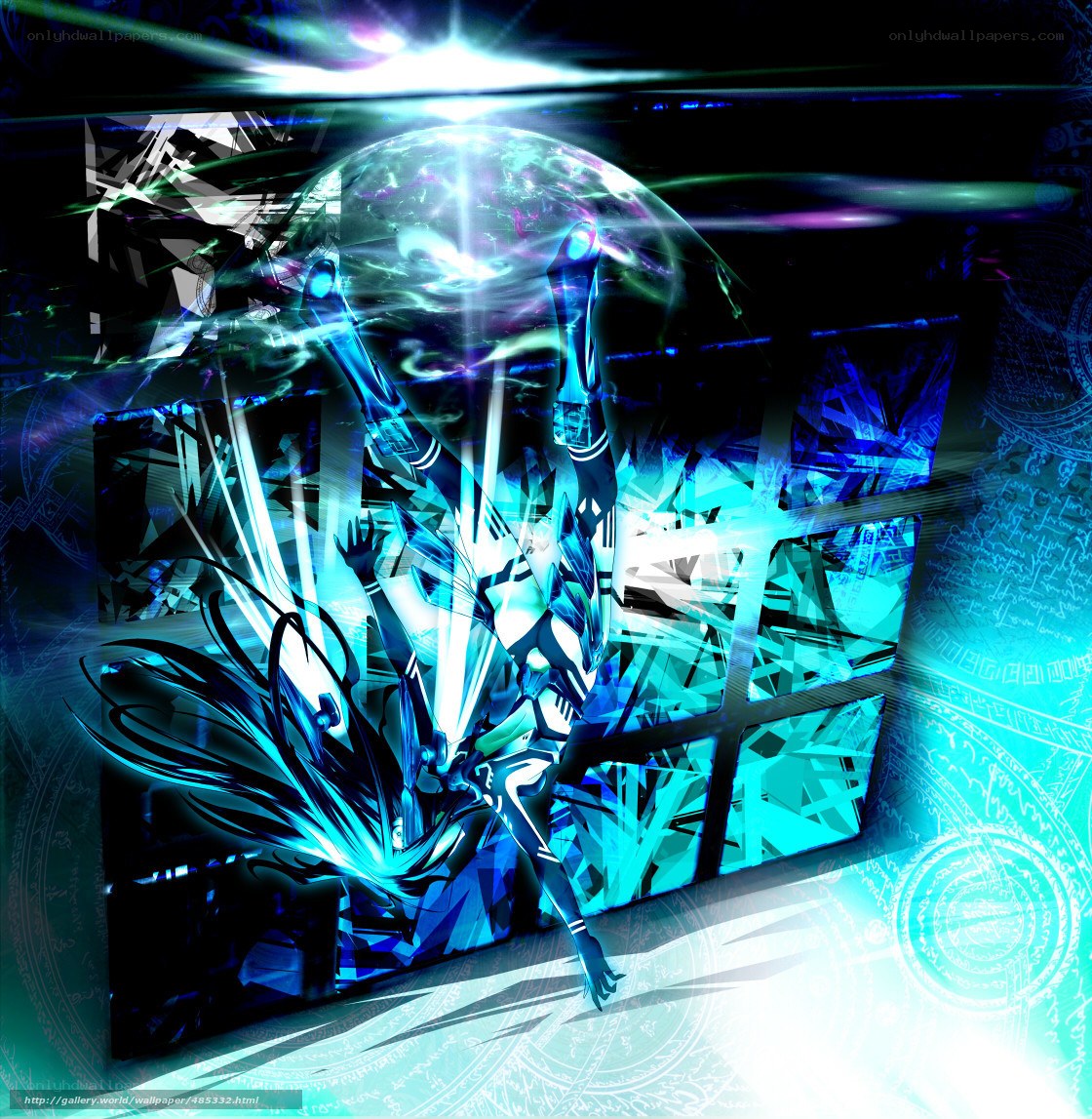 cybernetic warrior in glowing sphere