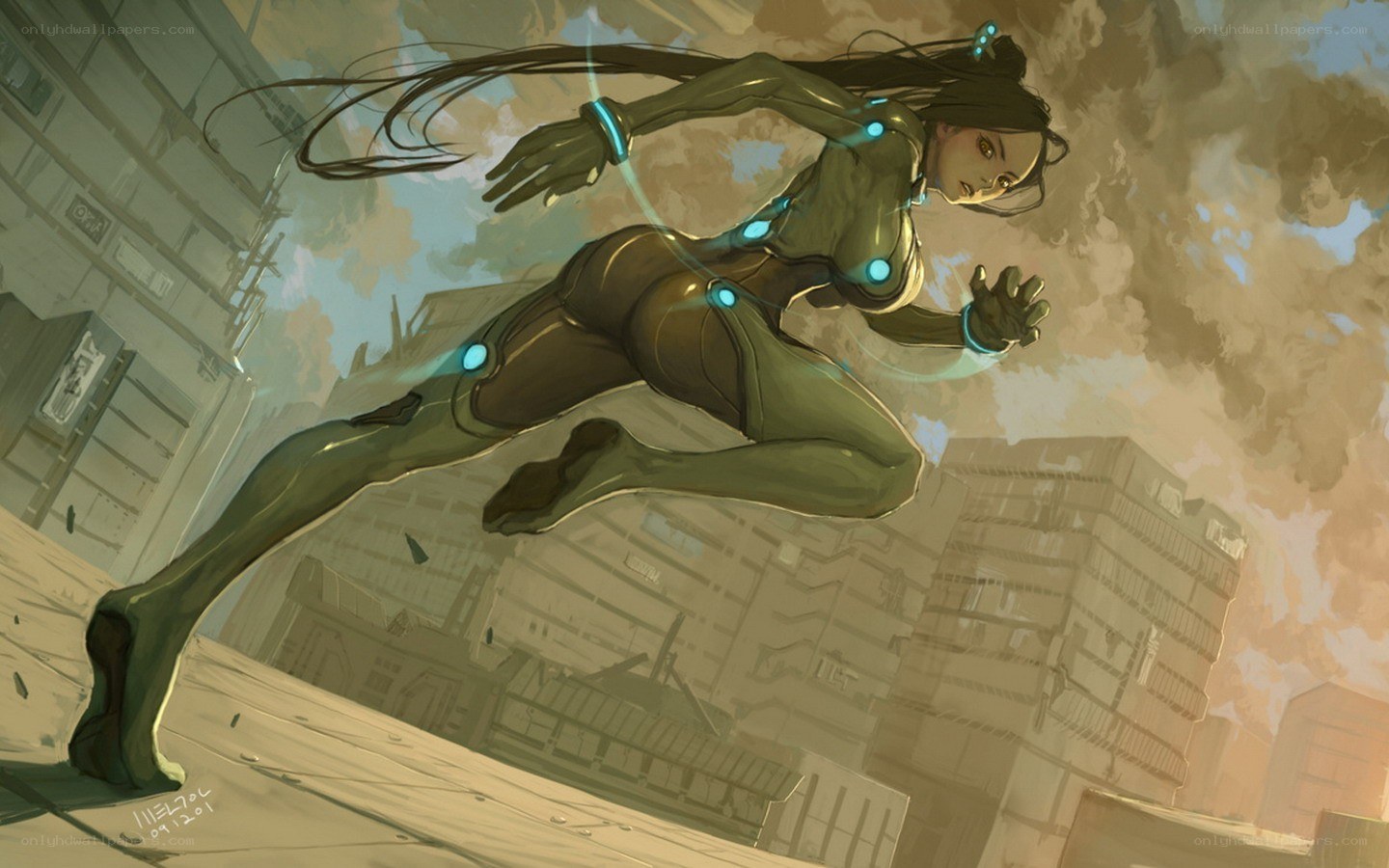 cybernetic warrior in motion