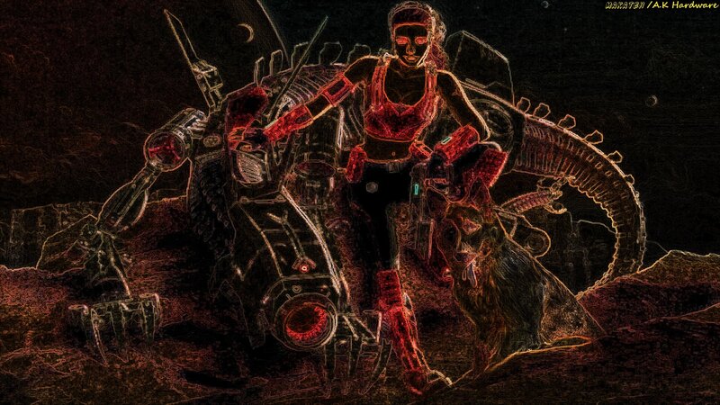 Cybernetic Warrior on Mech — Black