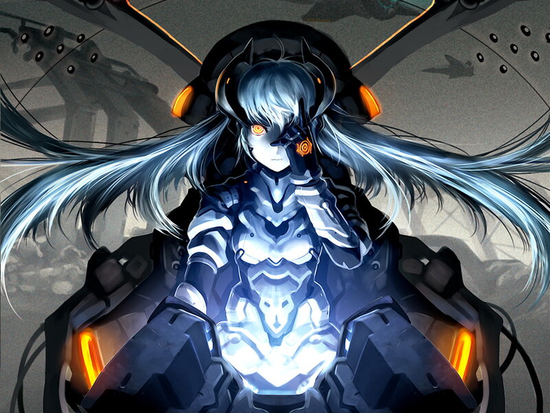 cybernetic warrior with glowing eyes