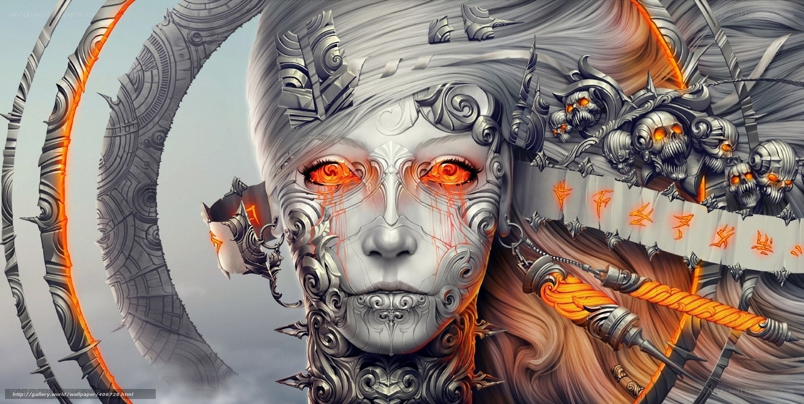 cybernetic warrior with glowing eyes