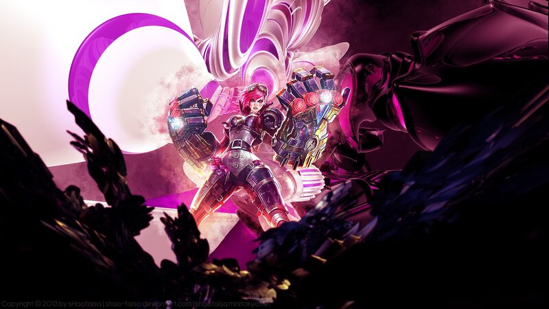 cybernetic warrior with glowing fists
