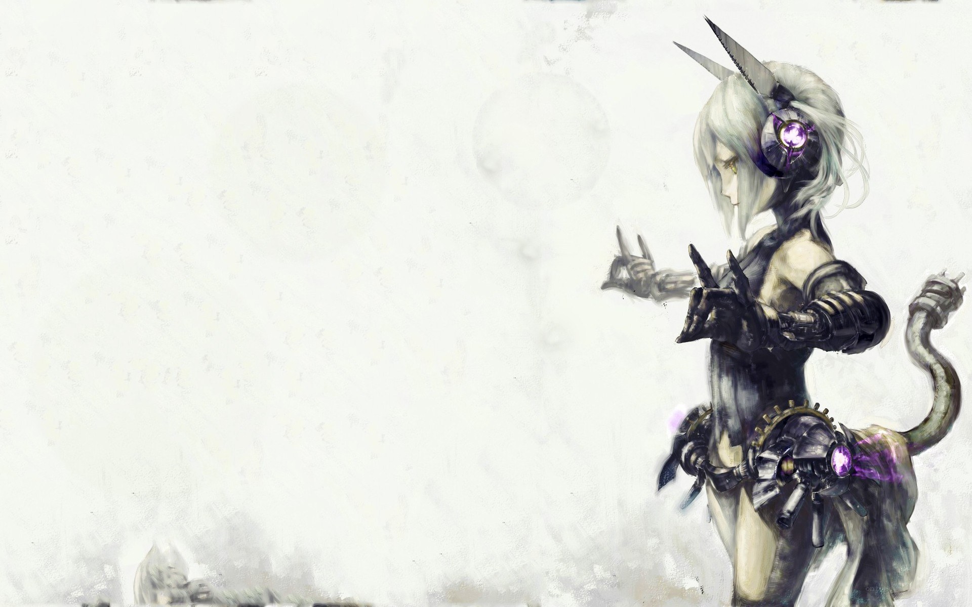 cybernetic warrior with purple lights