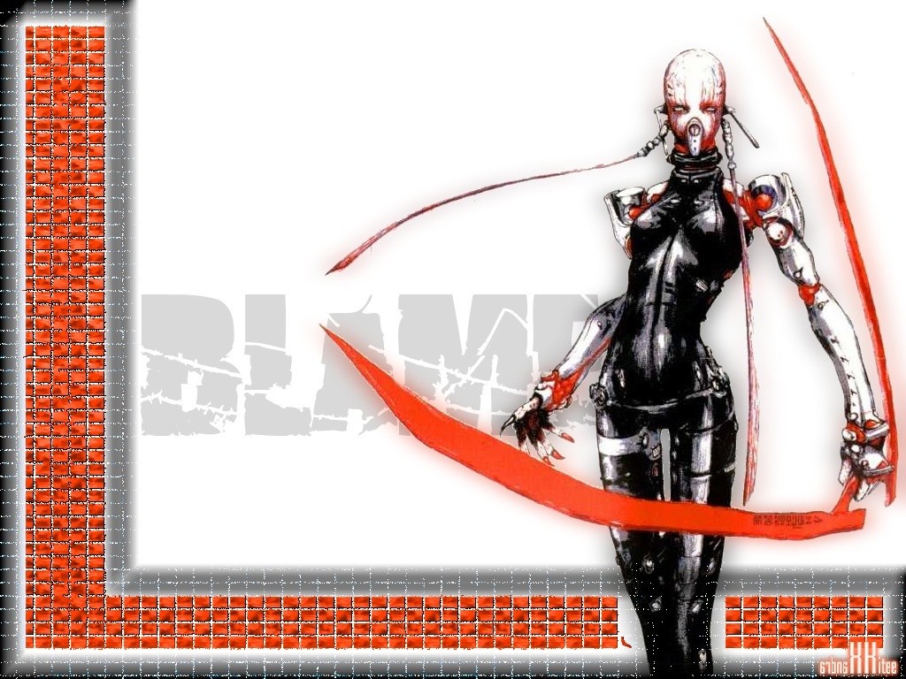cybernetic warrior with red blades