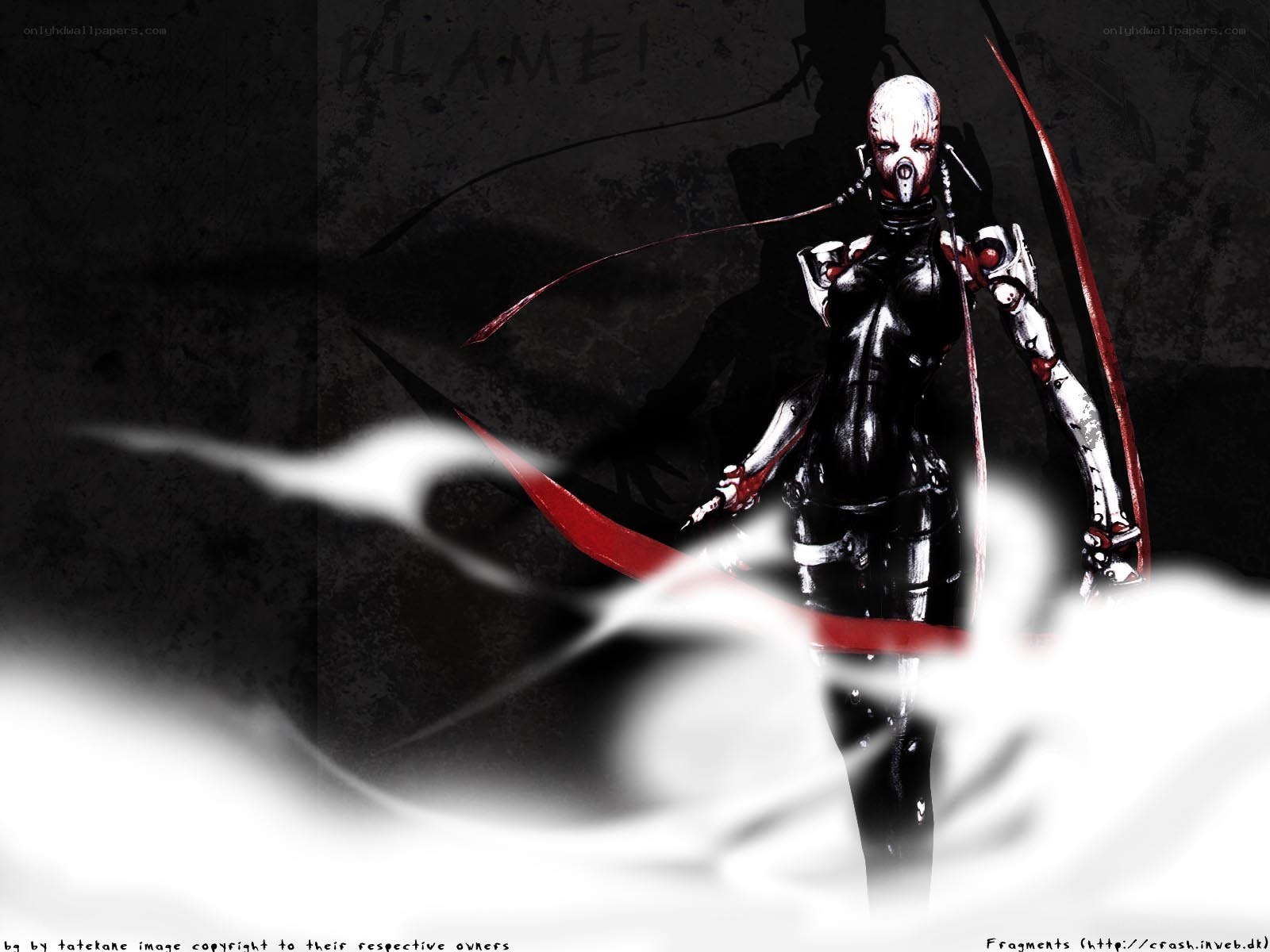 cybernetic warrior with red blades