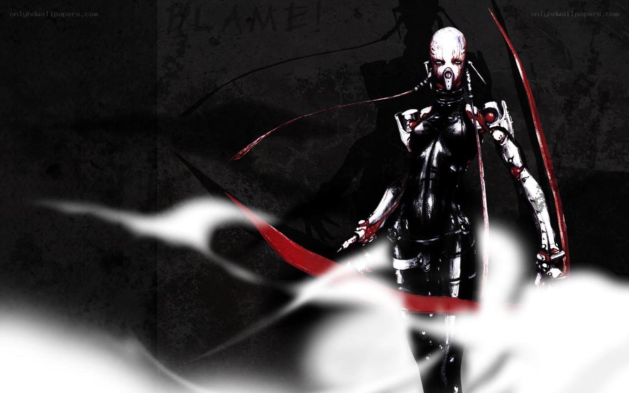 cybernetic warrior with red blades