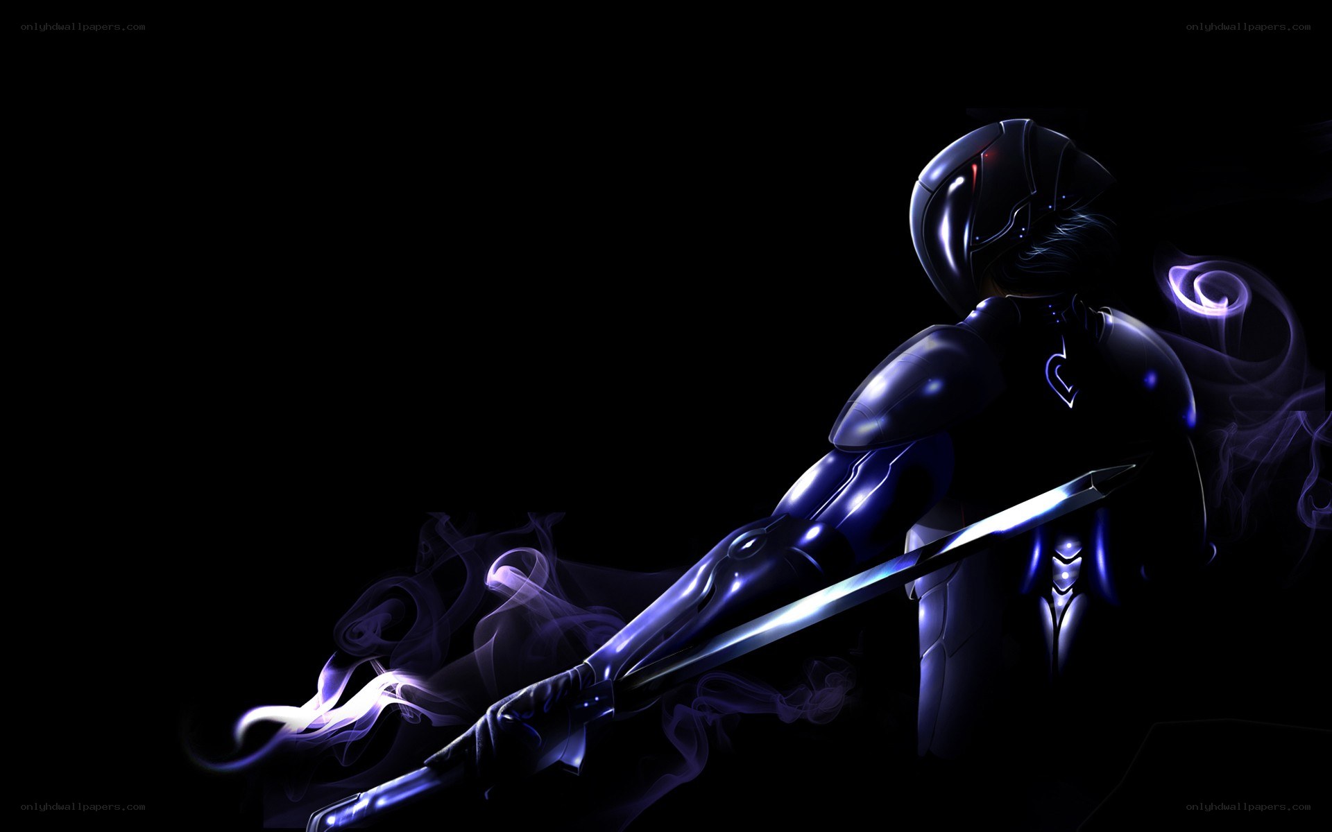 cybernetic warrior with sword