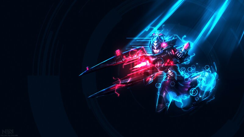 Cybernetic Warrior with Weapons — Blue