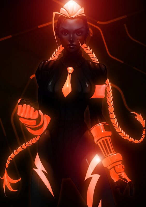 cybernetic warrior woman