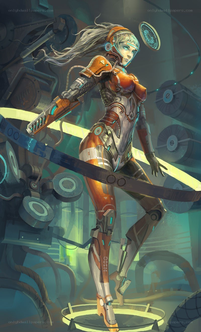 cybernetic warrior woman
