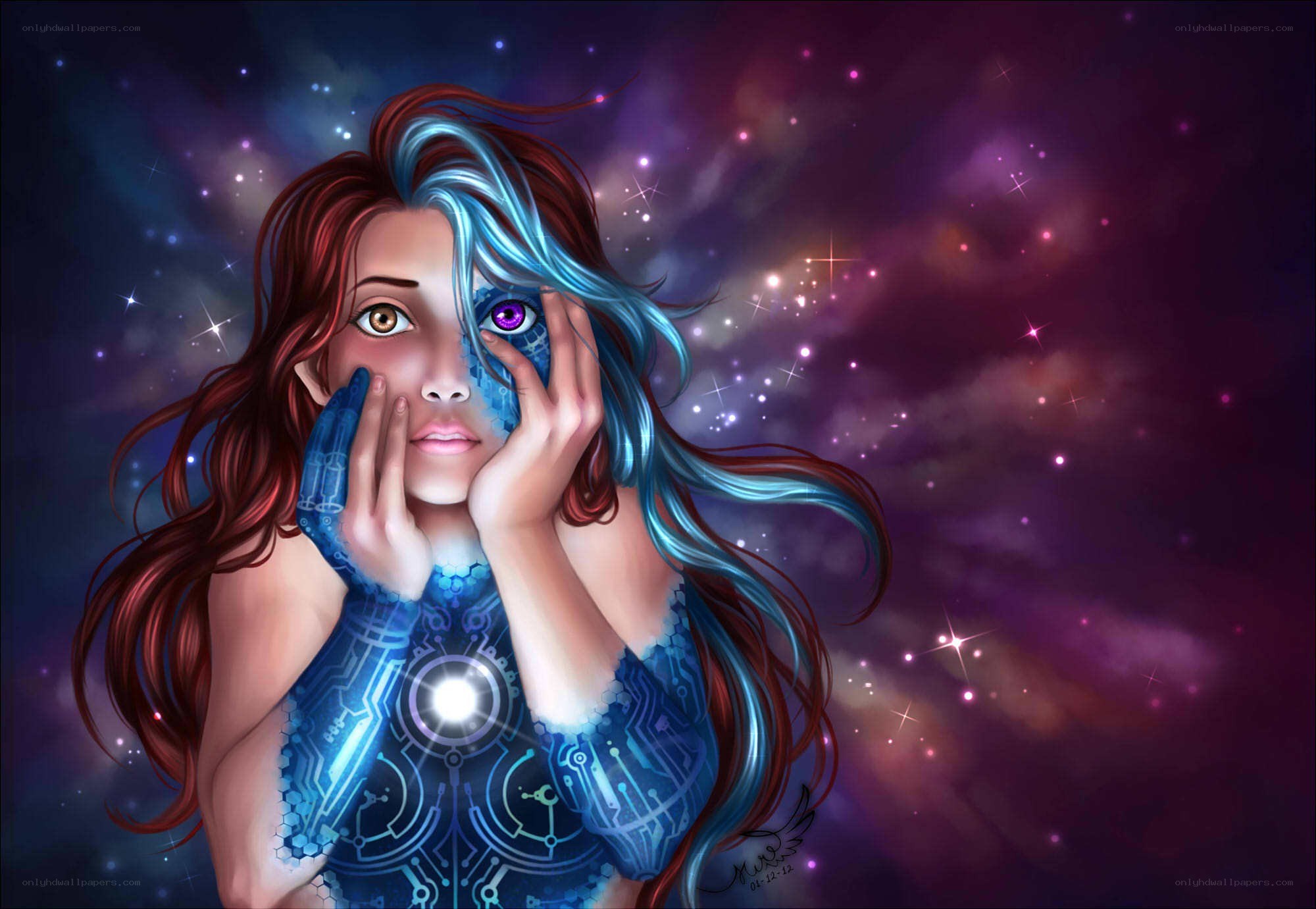 cybernetic woman in space