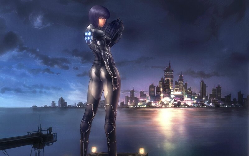 cybernetic woman on a pier