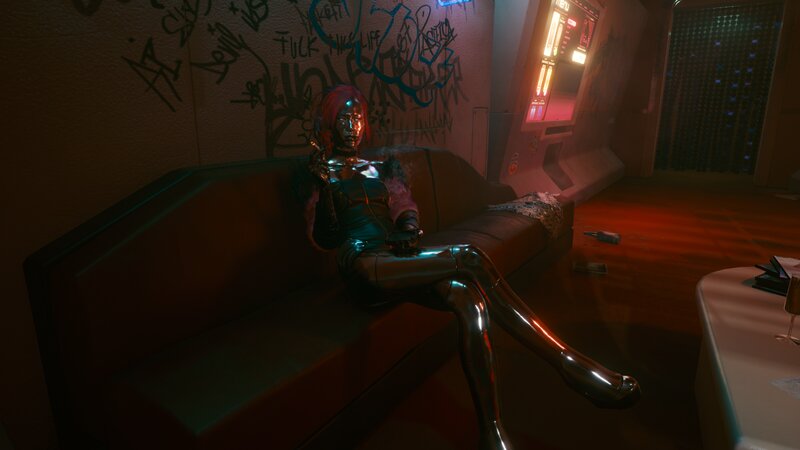 Cybernetic Woman on Couch