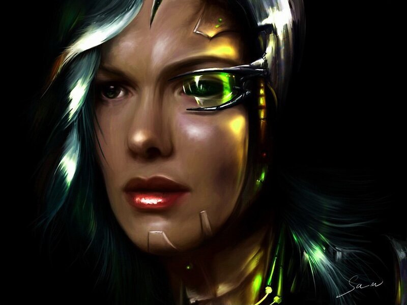 cybernetic woman portrait