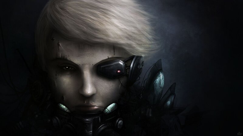 cybernetic woman portrait