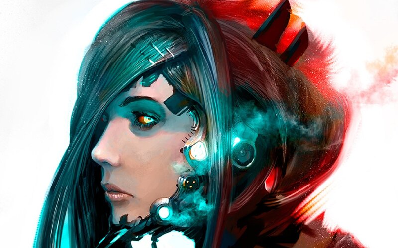 cybernetic woman portrait