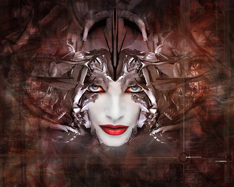 cybernetic woman with crown
