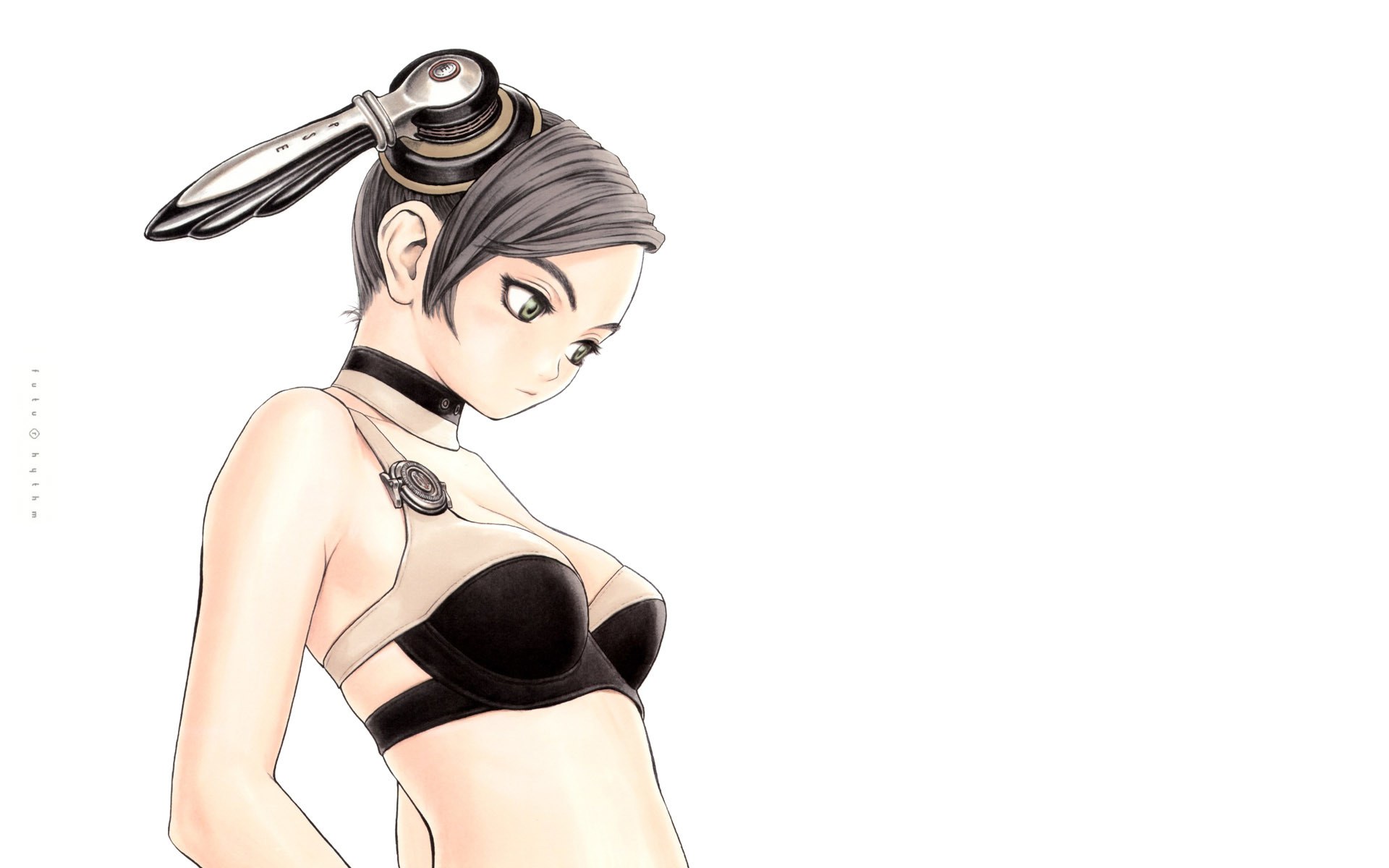cybernetic woman with head device