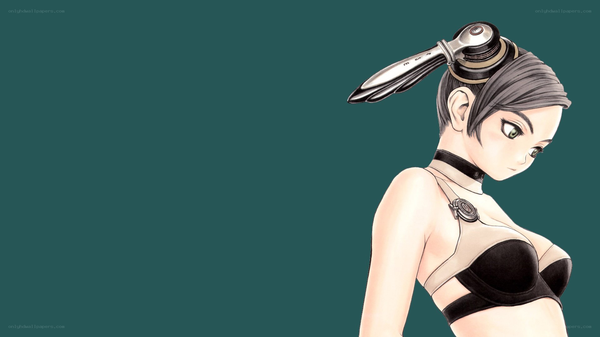 cybernetic woman with headgear